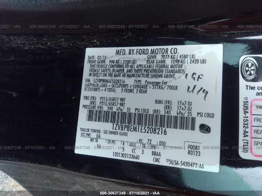 2014 FORD MUSTANG V6 1ZVBP8EM1E5208216