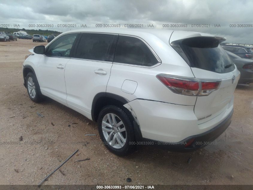 2015 TOYOTA HIGHLANDER LE 5TDZARFH2FS014512