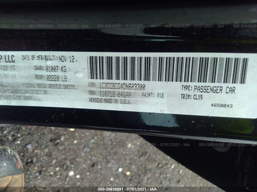 2013 CHRYSLER 200 LIMITED 1C3CCBCG4DN603300