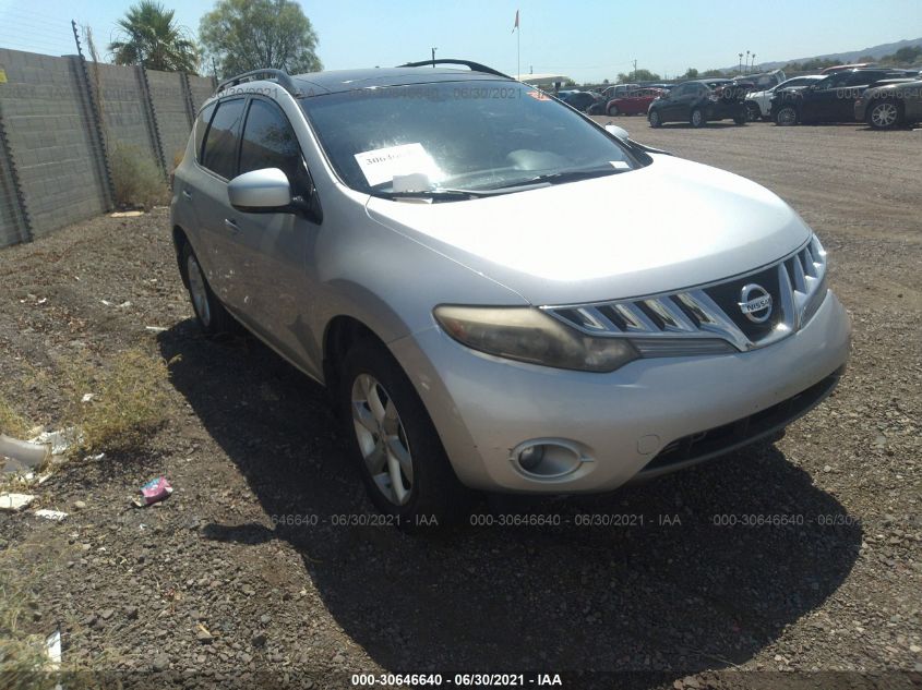 VIN: JN8AZ18U49W008155 NISSAN MURANO 2009 SILVER Photo 1