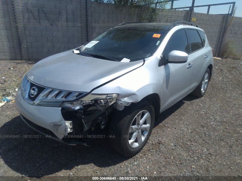 VIN: JN8AZ18U49W008155 NISSAN MURANO 2009 SILVER Photo 2