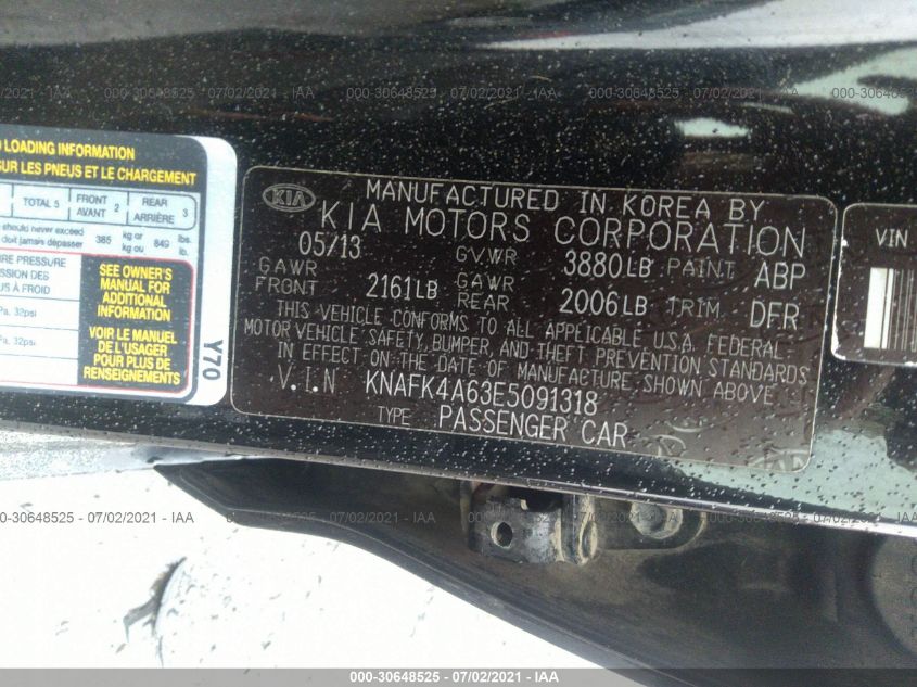 2014 KIA FORTE LX KNAFK4A63E5091318