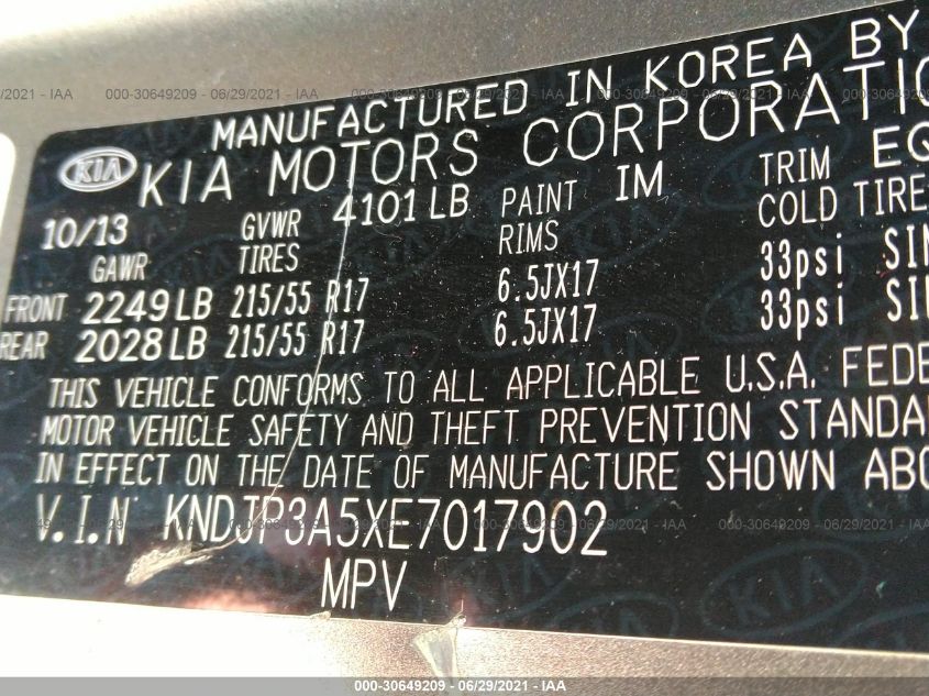 2014 KIA SOUL + KNDJP3A5XE7017902