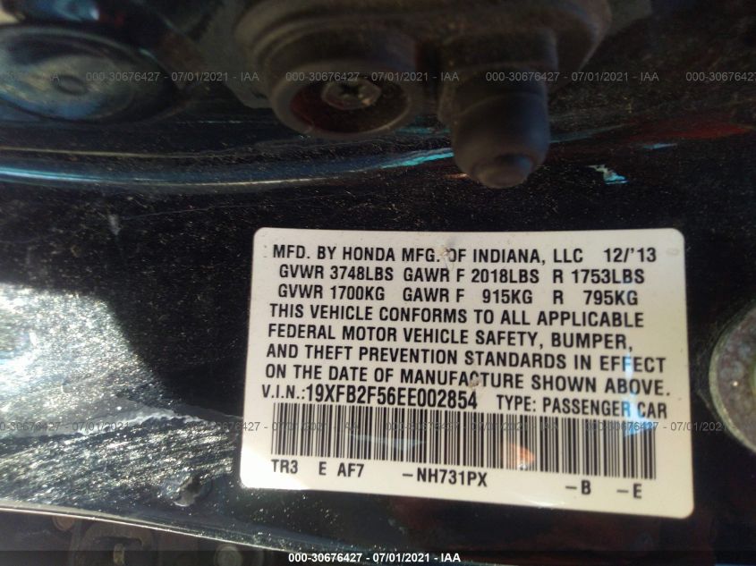 2014 HONDA CIVIC SEDAN LX 19XFB2F56EE002854