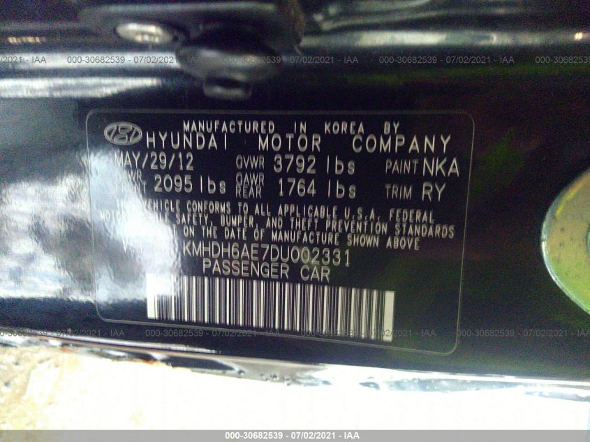 2013 HYUNDAI ELANTRA COUPE SE KMHDH6AE7DU002331