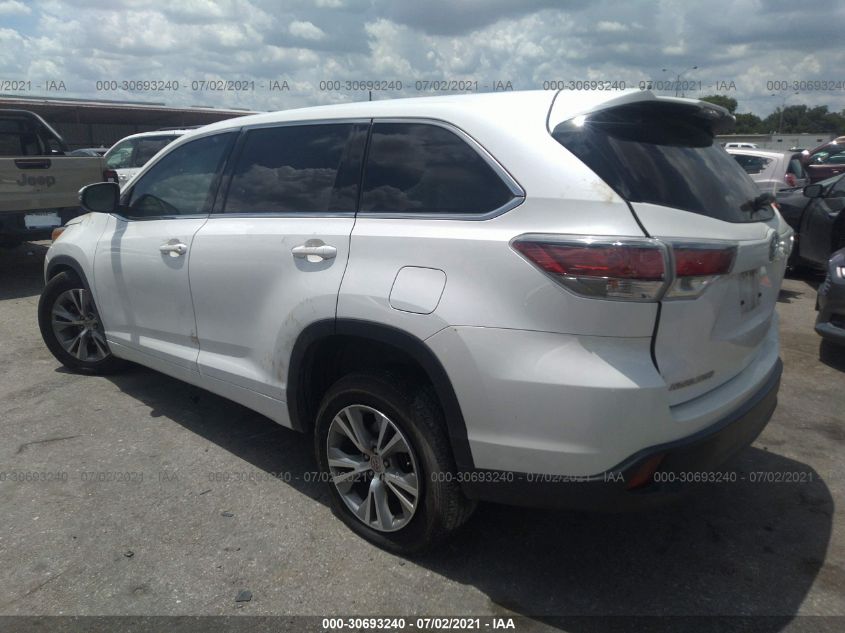 2015 TOYOTA HIGHLANDER LE 5TDZKRFH7FS115526