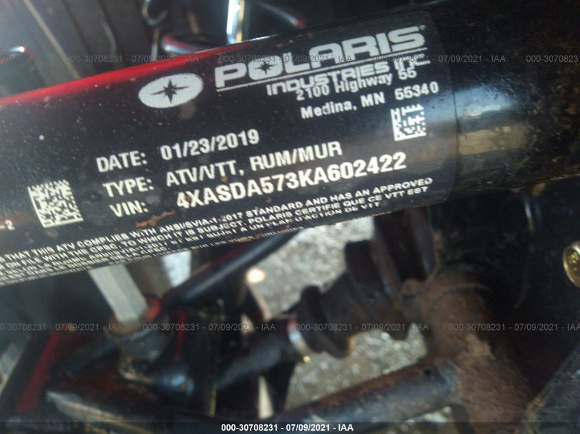 2019 POLARIS SPORTSMAN TOURING 570 4XASDA573KA602422
