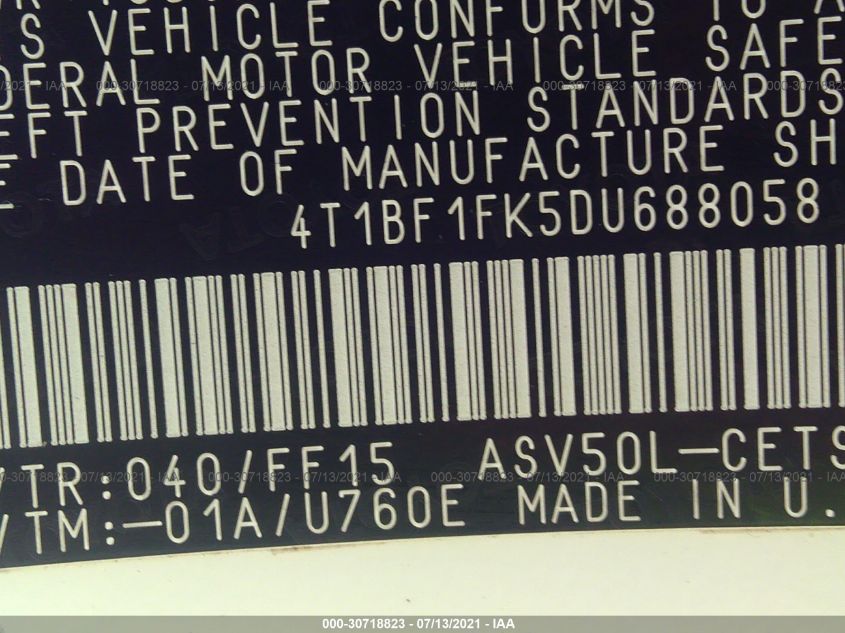 2013 TOYOTA CAMRY SE 4T1BF1FK5DU688058