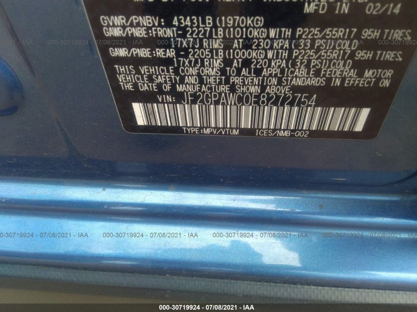 2014 SUBARU XV CROSSTREK PREMIUM JF2GPAWC0E8272754
