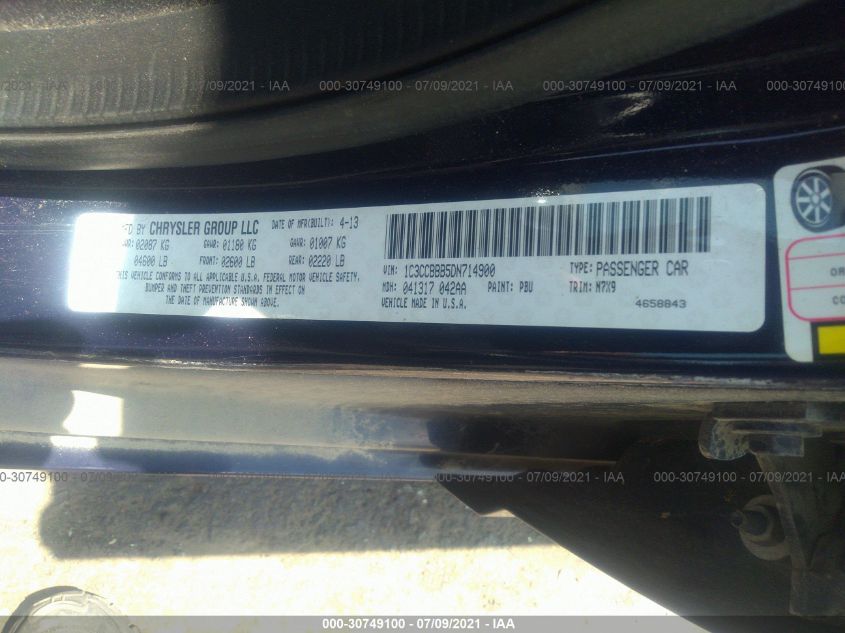 2013 CHRYSLER 200 TOURING 1C3CCBBB5DN714900