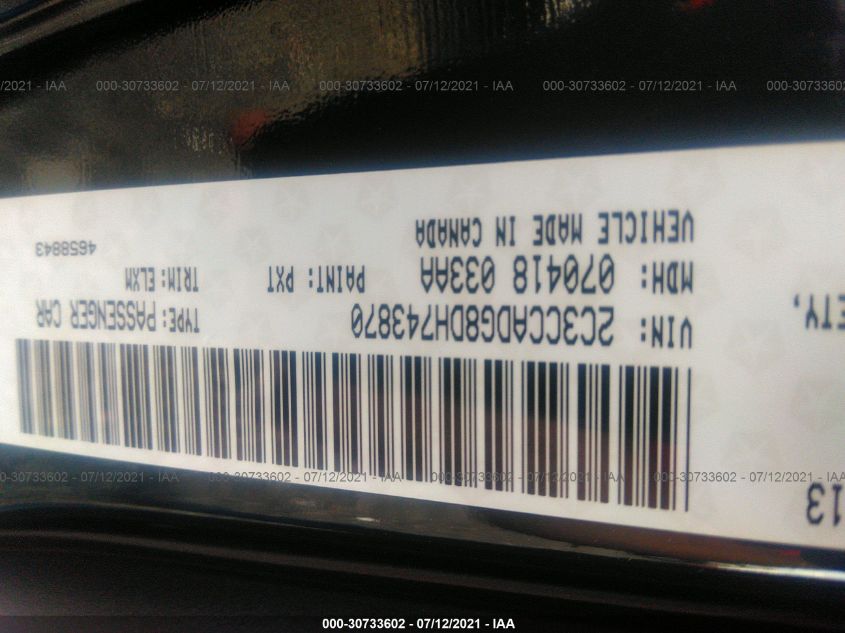 2013 CHRYSLER 300 300C JOHN VARVATOS 2C3CCADG8DH743870
