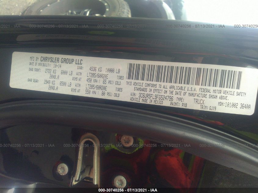2015 RAM 2500 LARAMIE 3C6UR5FL9FG524796