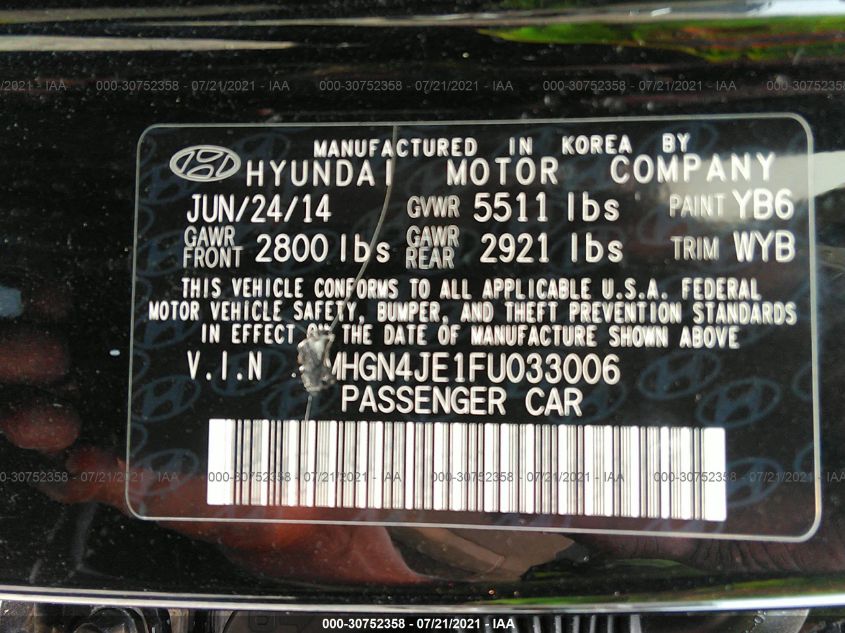 2015 HYUNDAI GENESIS 3.8L KMHGN4JE1FU033006