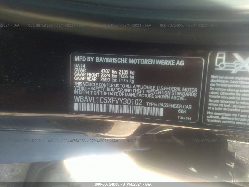 2015 BMW X1 XDRIVE28I WBAVL1C5XFVY30102