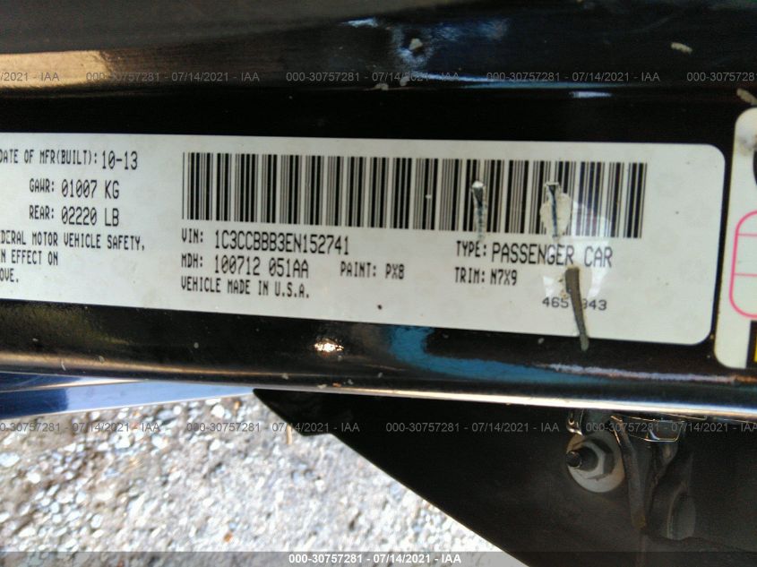 2014 CHRYSLER 200 TOURING 1C3CCBBB3EN152741