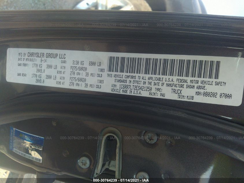 2014 RAM 1500 BIG HORN 1C6RR7LT2ES421250