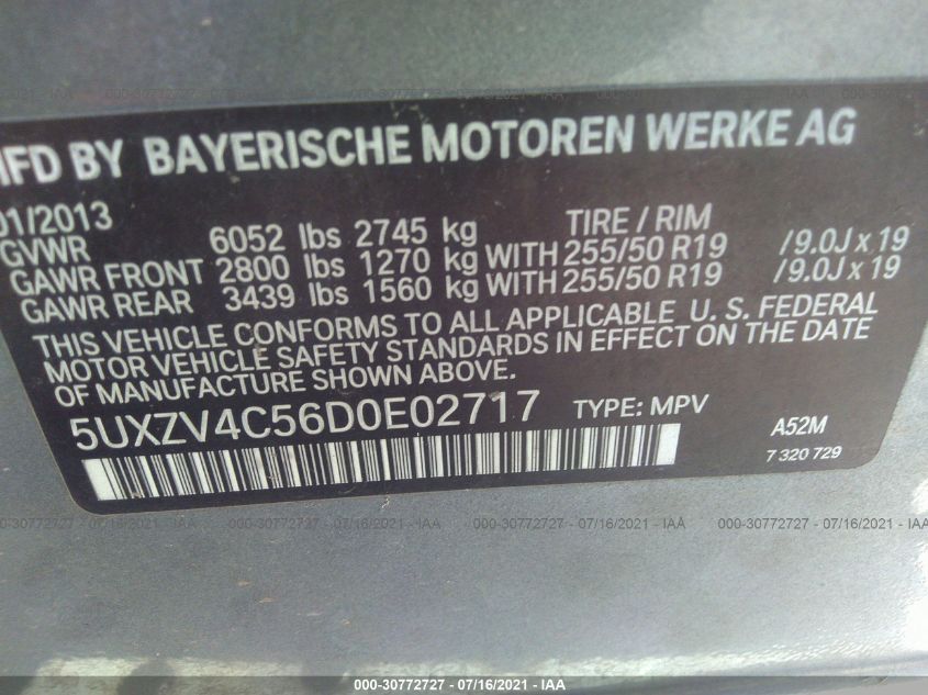 5UXZV4C56D0E02717 - 2013 Bmw X5 Xdrive35i - #null