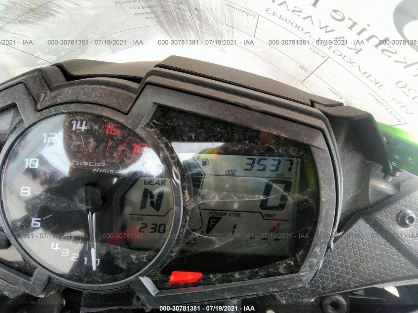 2020 KAWASAKI ZX636 K JKBZXJG16LA009443