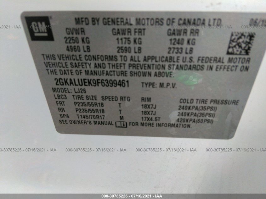 2015 GMC TERRAIN DENALI 2GKALUEK9F6399461