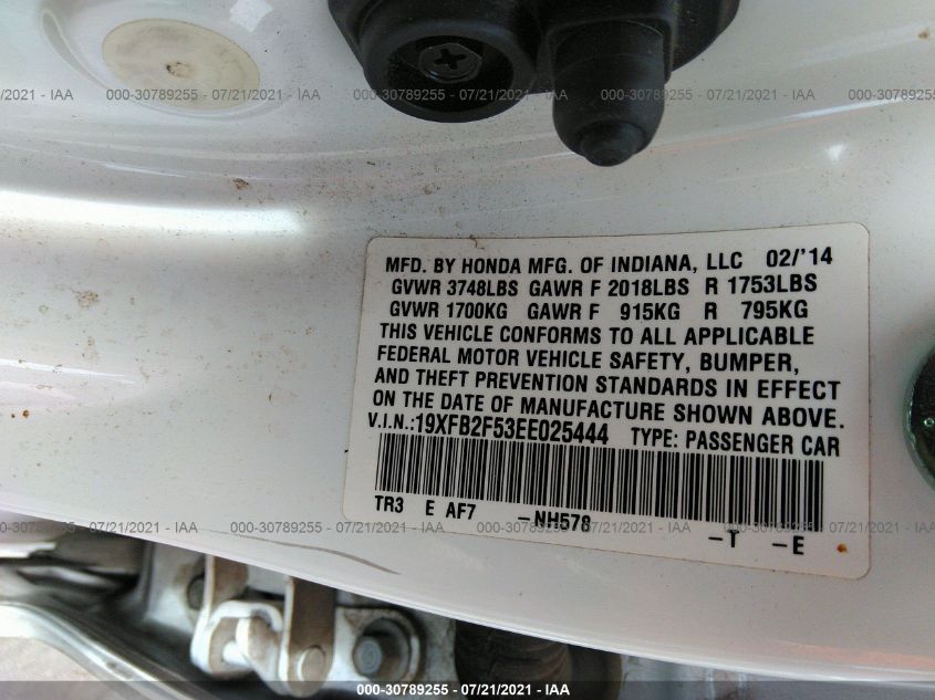 2014 HONDA CIVIC SEDAN LX 19XFB2F53EE025444