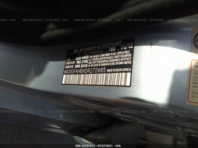 2013 MERCEDES-BENZ C-CLASS C 250 WDDGF4HBXDR272685