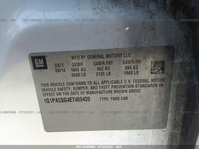 2014 CHEVROLET CRUZE LS - 1G1PA5SG4E7469439