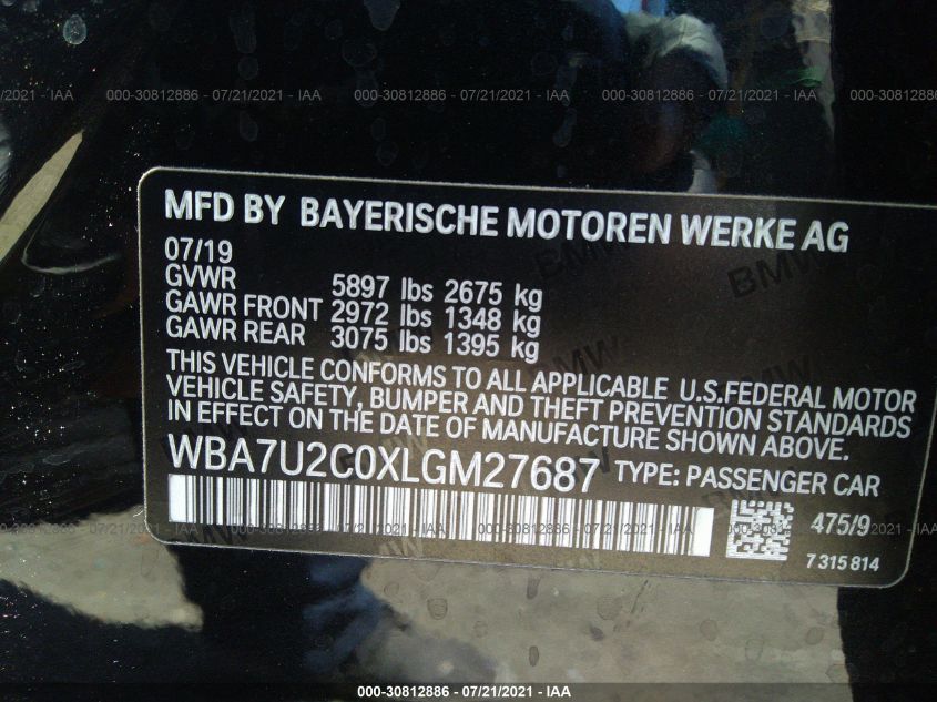Фото: WBA7U2C0XLGM27687 - 9
