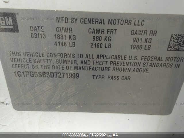 2013 CHEVROLET CRUZE LTZ 1G1PG5SB3D7271999
