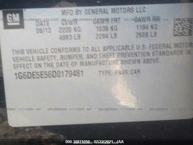 2013 CADILLAC CTS SEDAN LUXURY 1G6DE5E56D0179481
