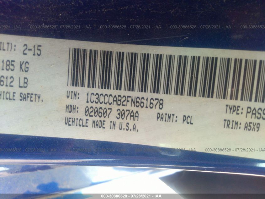2015 CHRYSLER 200 LIMITED 1C3CCCAB2FN661678