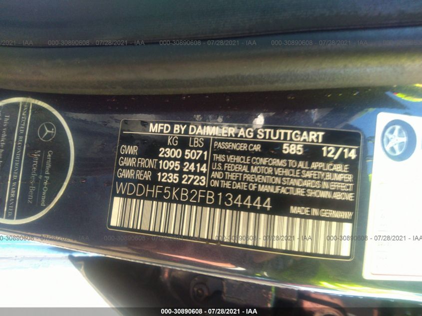 2015 MERCEDES-BENZ E-CLASS E 350 WDDHF5KB2FB134444