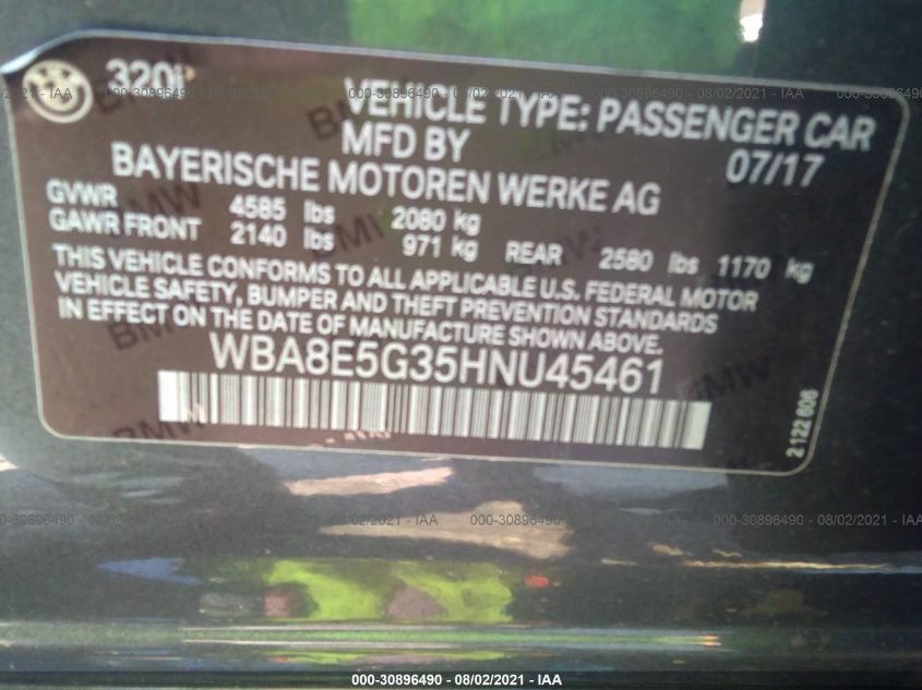 2017 BMW 3 SERIES 320I XDRIVE WBA8E5G35HNU45461