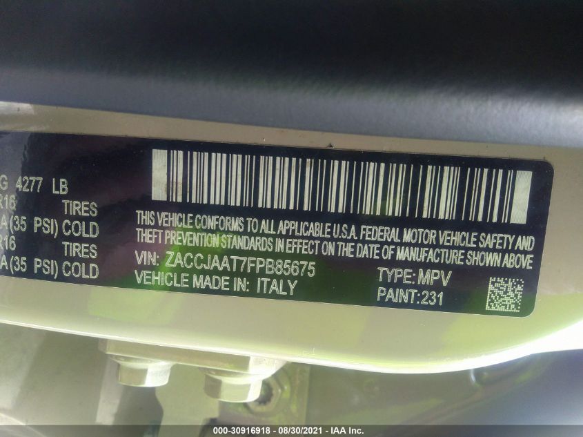2015 JEEP RENEGADE SPORT ZACCJAAT7FPB85675