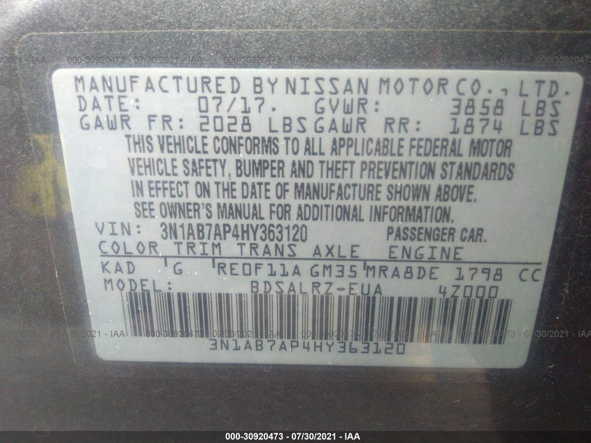 Nissan Sentra 2017