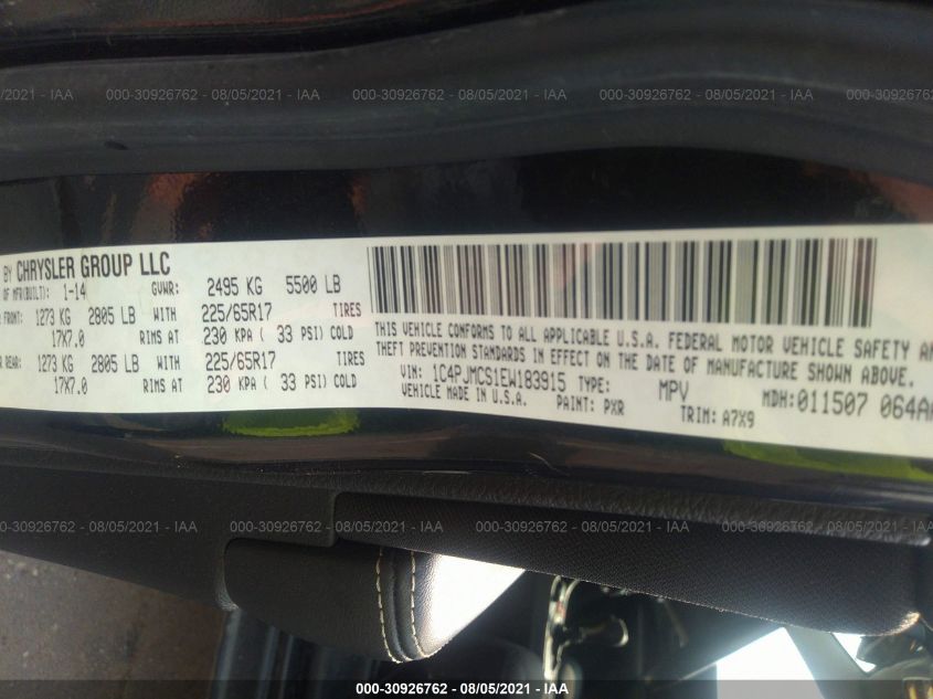 2014 JEEP CHEROKEE LATITUDE 1C4PJMCS1EW183915