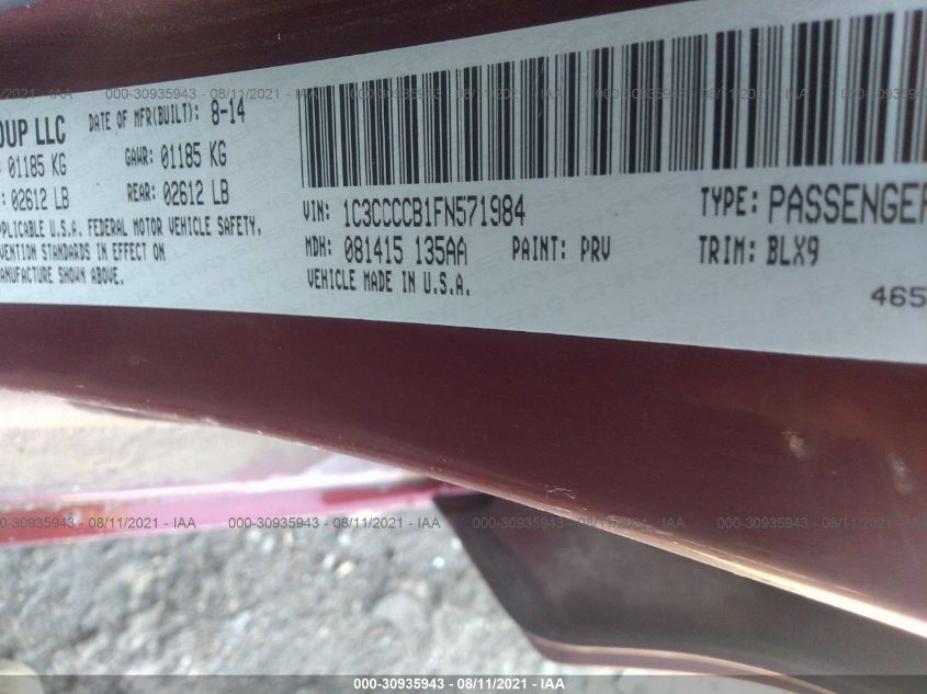 2015 CHRYSLER 200 C 1C3CCCCB1FN571984