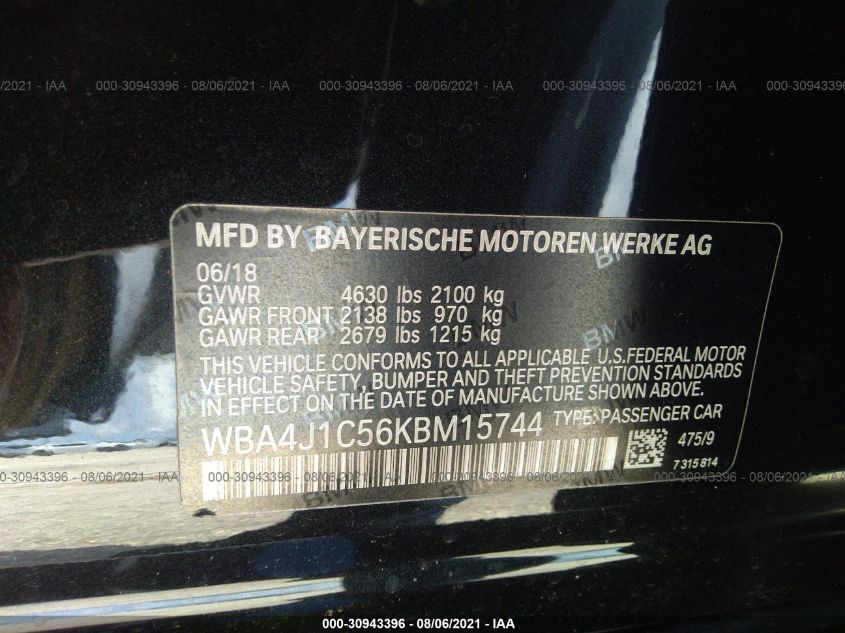 WBA4J1C56KBM15744 BMW 4 Series 430I 9