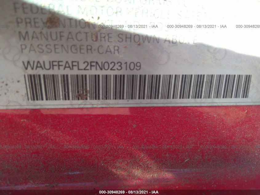 2015 AUDI A4 PREMIUM PLUS WAUFFAFL2FN023109