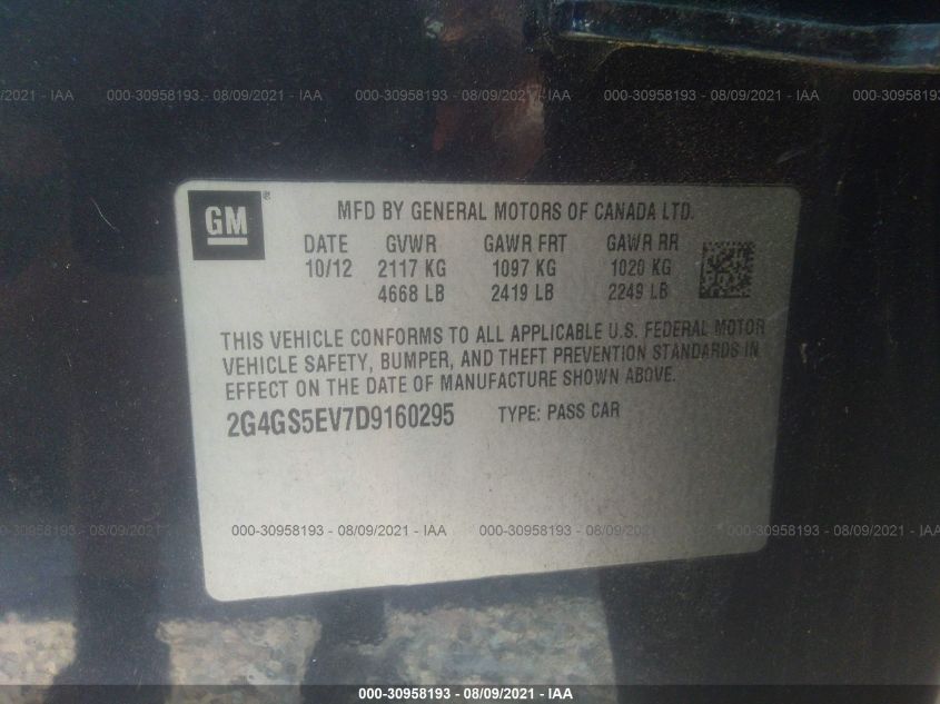 2013 BUICK REGAL TURBO PREMIUM 1 2G4GS5EV7D9160295