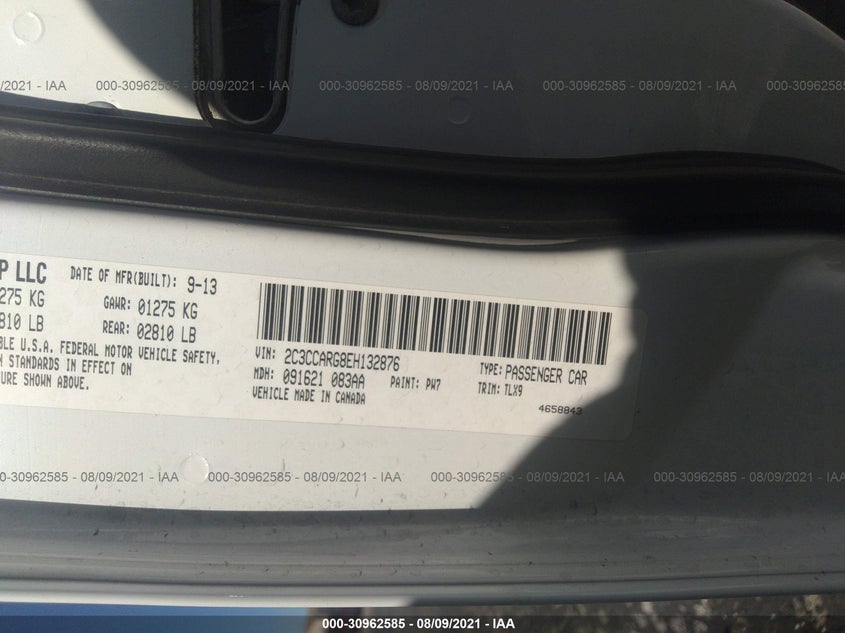 2014 CHRYSLER 300 VIN: 2C3CCARG8EH132876