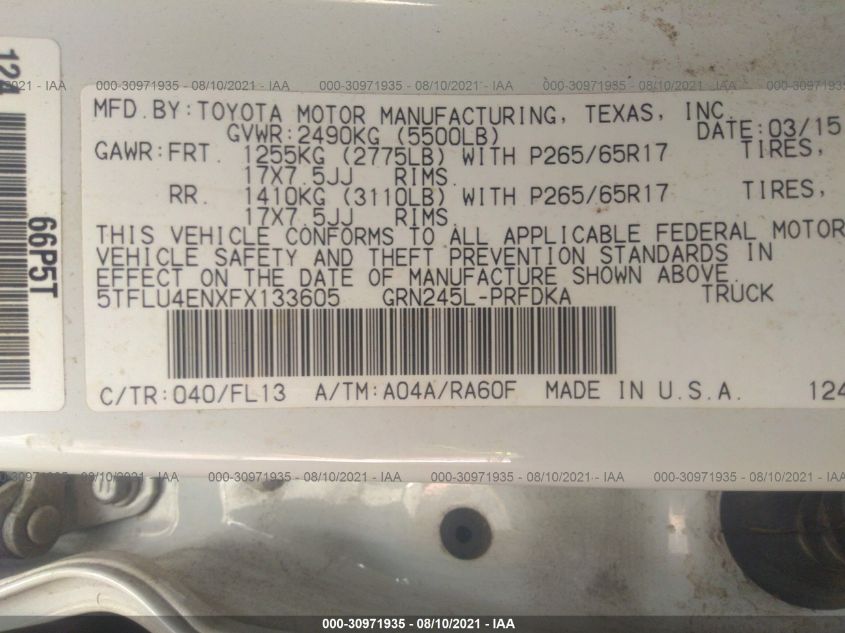 2015 TOYOTA TACOMA TRD PRO 5TFLU4ENXFX133605