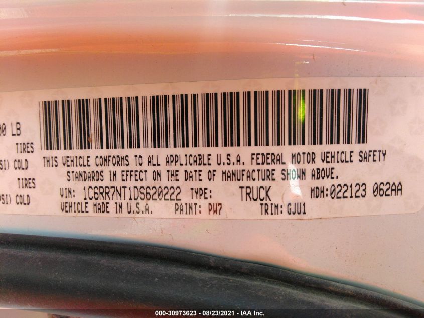 2013 RAM 1500 LARAMIE 1C6RR7NT1DS620222
