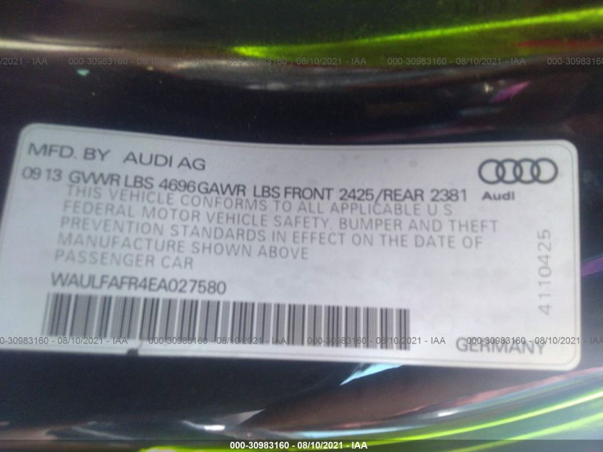 2014 AUDI A5 PREMIUM PLUS WAULFAFR4EA027580
