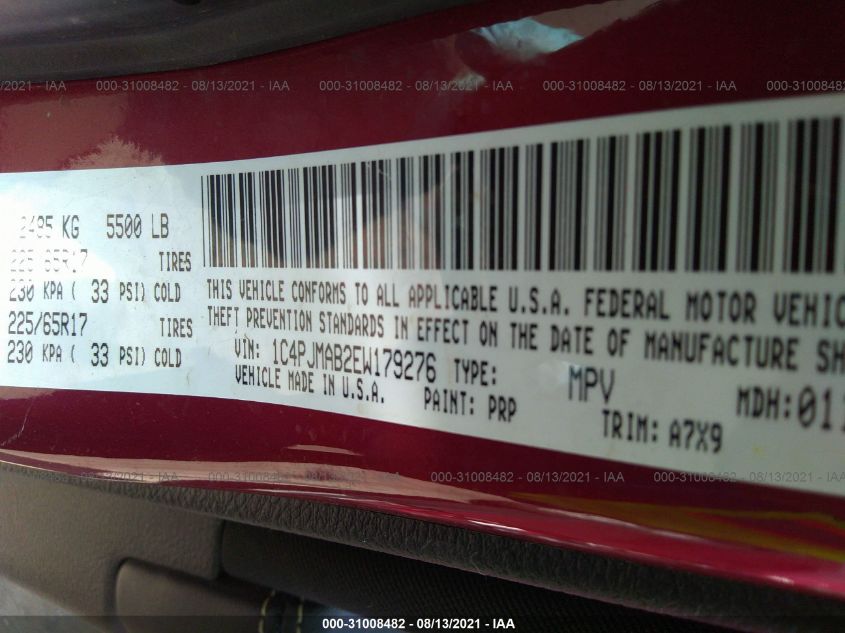 2014 JEEP CHEROKEE SPORT 1C4PJMAB2EW179276