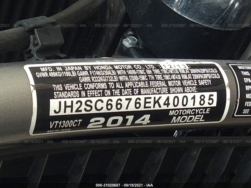 2014 HONDA VT1300 CT JH2SC6676EK400185