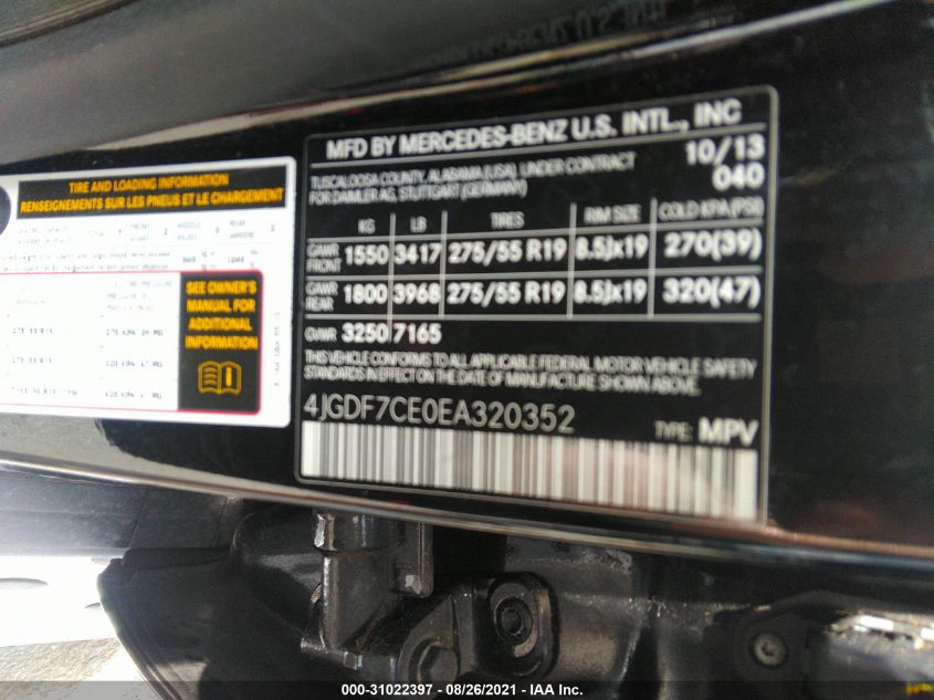 2014 MERCEDES-BENZ GL-CLASS GL 450 4JGDF7CE0EA320352