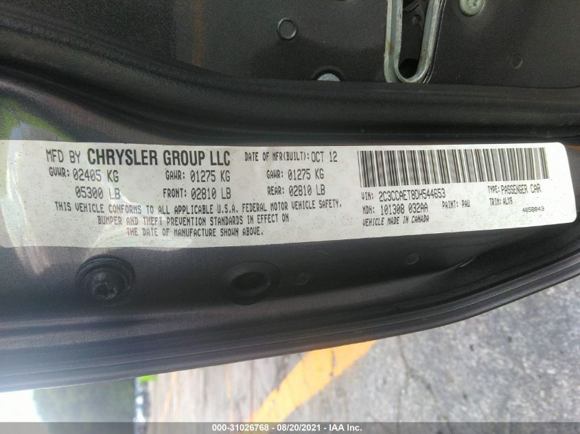 2013 CHRYSLER 300 300C 2C3CCAET8DH544653