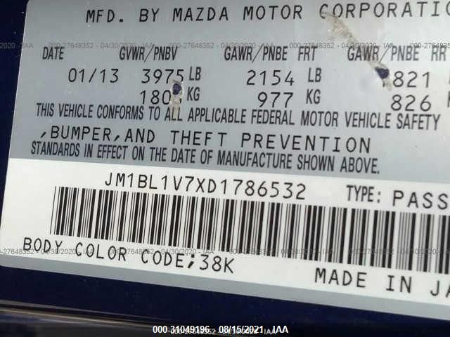 2013 MAZDA MAZDA3 I TOURING JM1BL1V7XD1786532