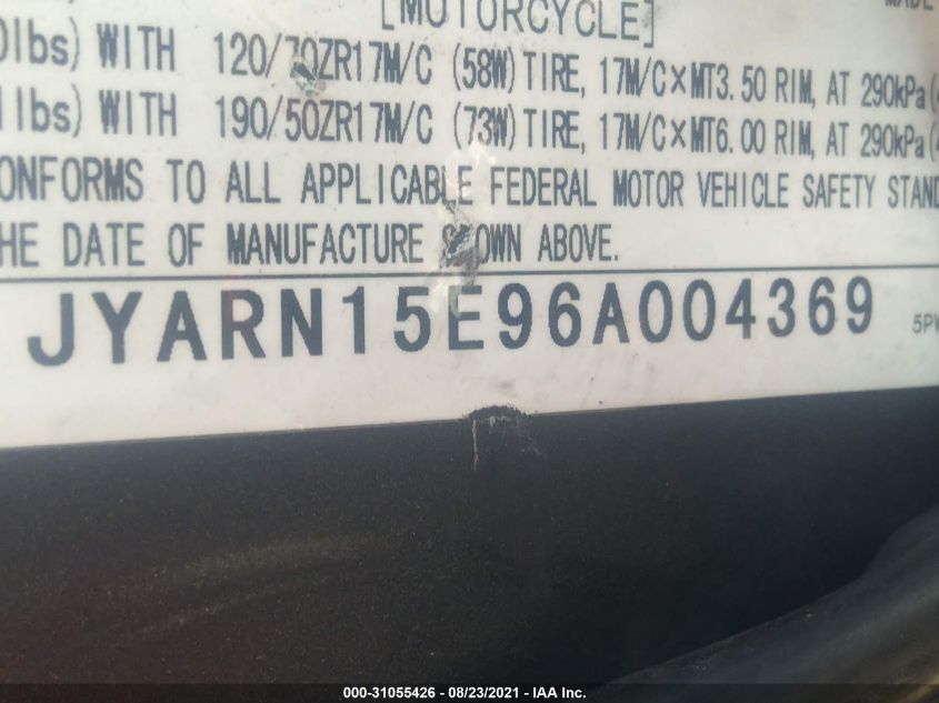 2006 YAMAHA YZFR1 JYARN15E96A004369