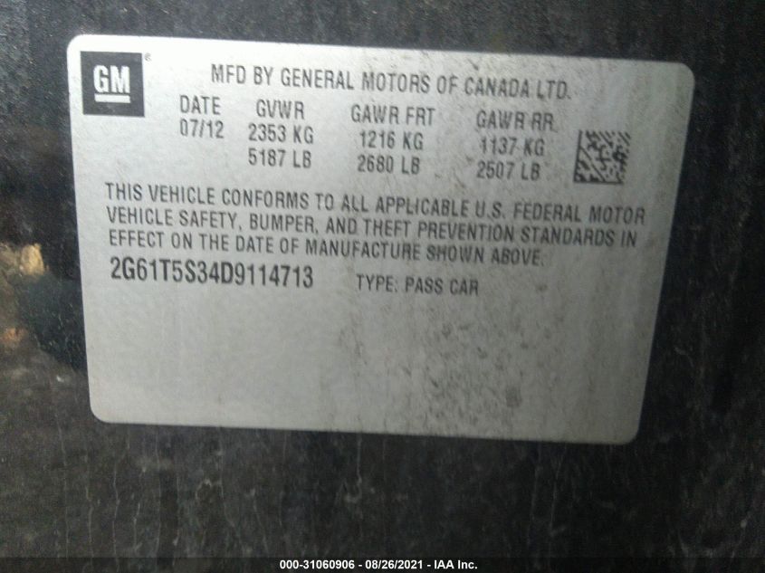 2013 CADILLAC XTS PREMIUM 2G61T5S34D9114713